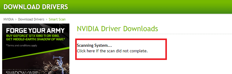 NVidia最新のドライバースキャン