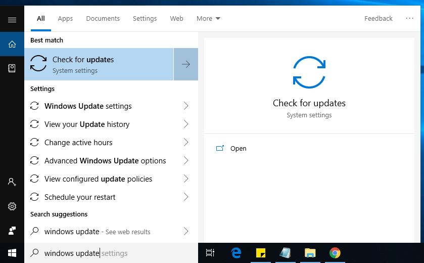 controleren op Windows-updates