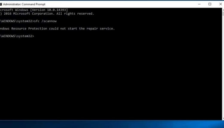 WindowsResourceProtectionは修復サービスを開始できませんでした
