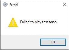 Correção de falha ao reproduzir o erro de tom de teste