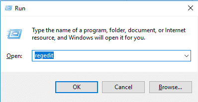 Pritisnite Windows + R i upišite regedit i pritisnite Enter