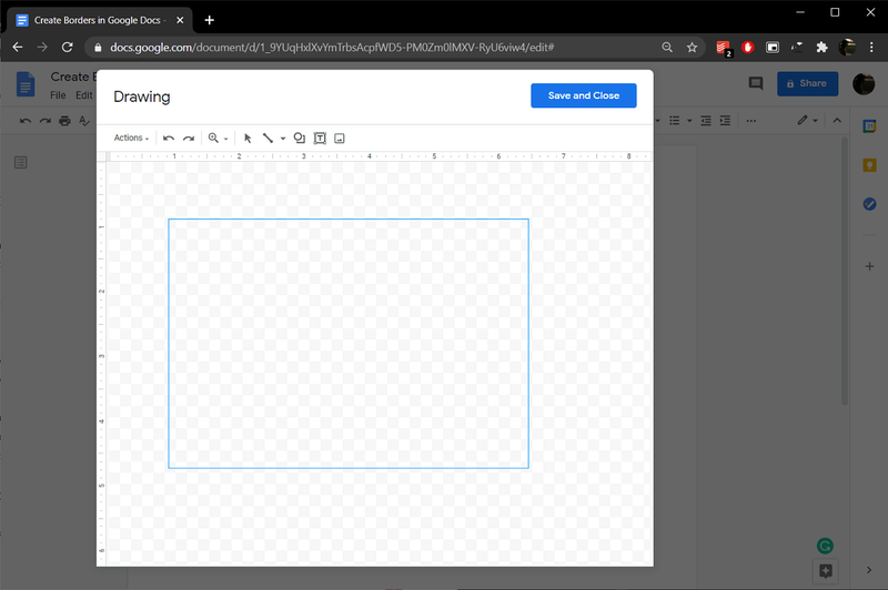 Appuyez et maintenez le bouton gauche de la souris et faites glisser le pointeur en forme de croix | Comment créer des bordures dans Google Docs ?