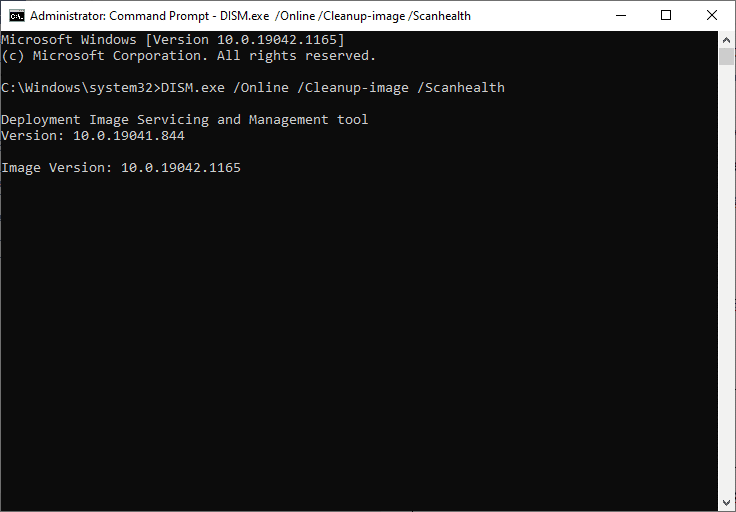 DISMscanhealthコマンドを実行します。 Windows10コンピューターがクラッシュし続ける問題を修正する