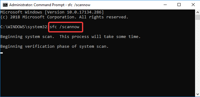 digitando sfc /scannow | Corrigir o erro de atualização do Windows 0x80070005