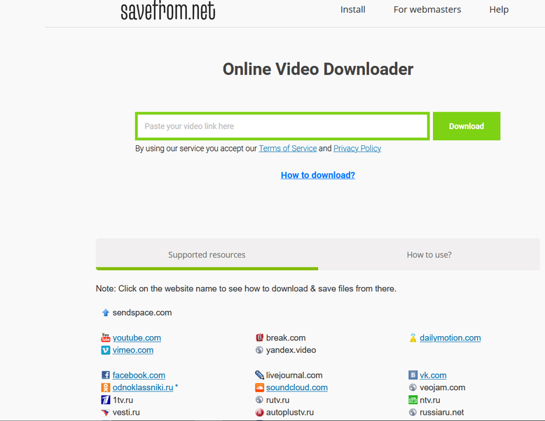 Savefrom.net | Baixe o vídeo incorporado de qualquer site