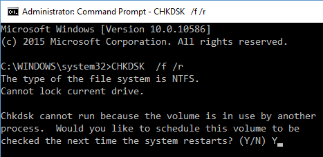 CHKDSK programado