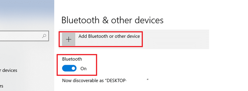 Ative o Bluetooth e clique em adicionar dispositivo.