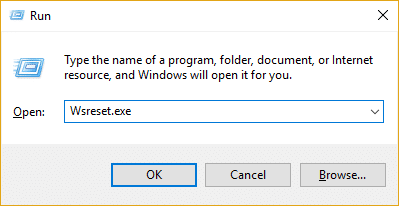 wsreset per ripristinare la cache dell'app di Windows Store
