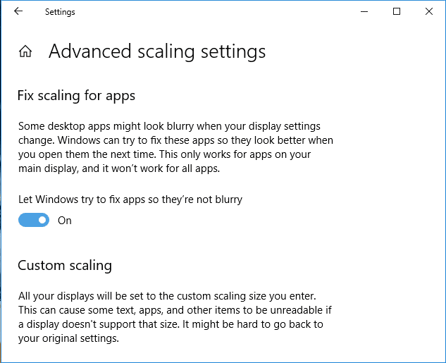 Windows10でぼやけたアプリのスケーリングを修正する方法