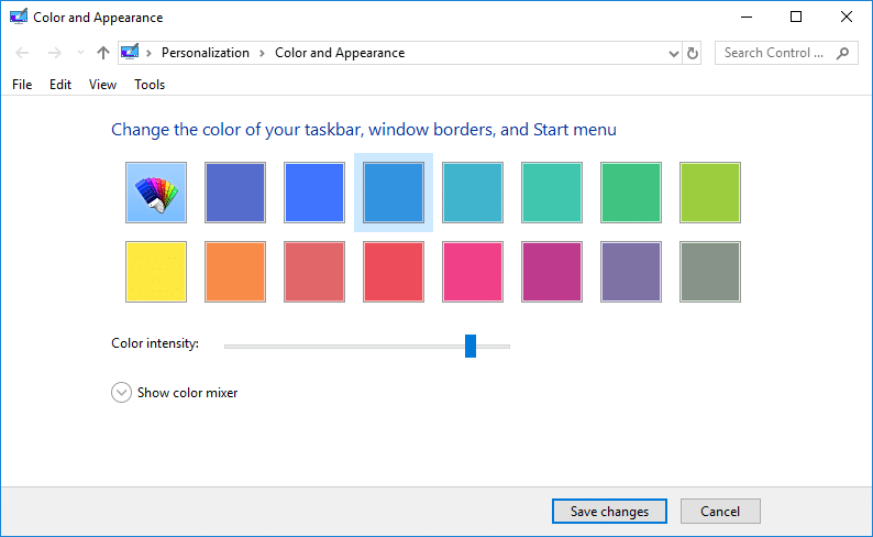 Maklik tagong ta kleur en uterlik yn Windows 10