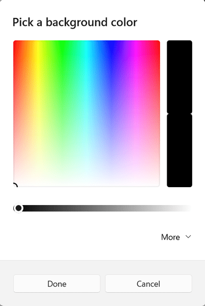 カスタムカラーピッカーから色を選択します。 Windows11で壁紙を変更する方法