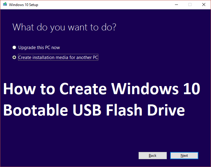 Nola sortu Windows 10 abiarazteko USB Flash Drive