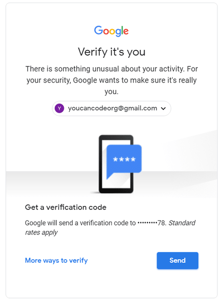 Η Google θα ζητήσει επαλήθευση χρησιμοποιώντας κωδικό κατά την οριστική διαγραφή του λογαριασμού Gmail