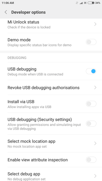 Ative a depuração USB nas opções do desenvolvedor em seu celular | Instale o ADB (Android Debug Bridge) no Windows 10