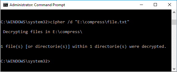 Descriptografar arquivo ou pasta usando o prompt de comando | Descriptografar arquivos e pastas criptografados EFS no Windows 10