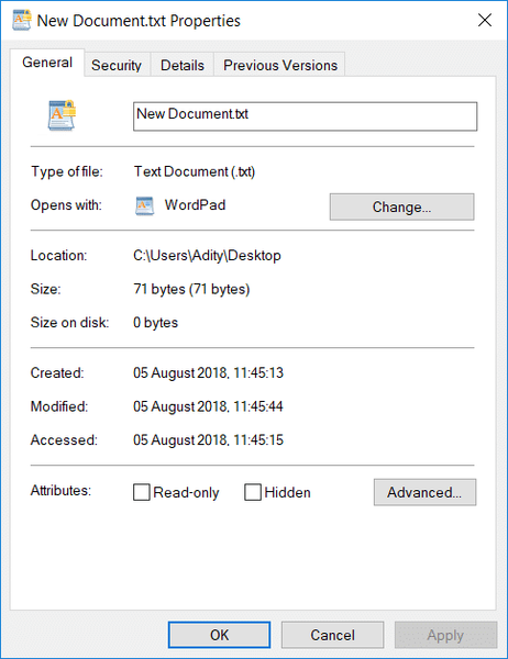 Descriptografar arquivos e pastas criptografados EFS no Windows 10