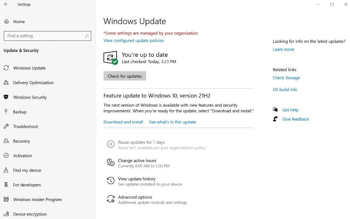Windows 10 21H2 ažuriranje