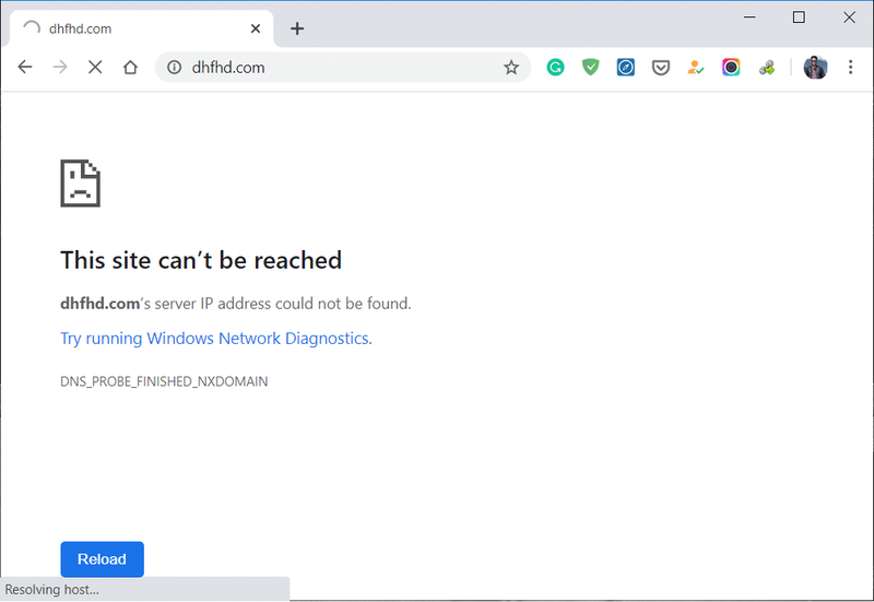 Popravi grešku Nije moguće pristupiti ovoj web lokaciji u Google Chromeu