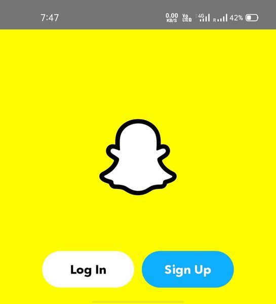 次に、Snapchatクローンアプリケーションを開き、ログインまたはサインアッププロセスを完了します