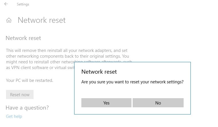 Hamafiso Reset Network Settings