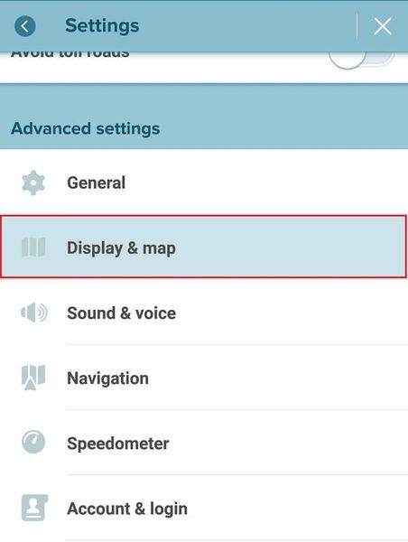 در قسمت تنظیمات پیشرفته، روی Display & map | ضربه بزنید نحوه استفاده از Waze Offline برای ذخیره داده های اینترنت