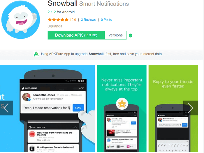 snebold smart notifikation