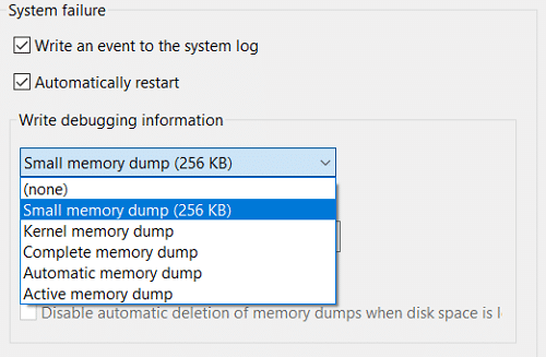 Configure o Windows 10 para criar arquivos de despejo na tela azul da morte