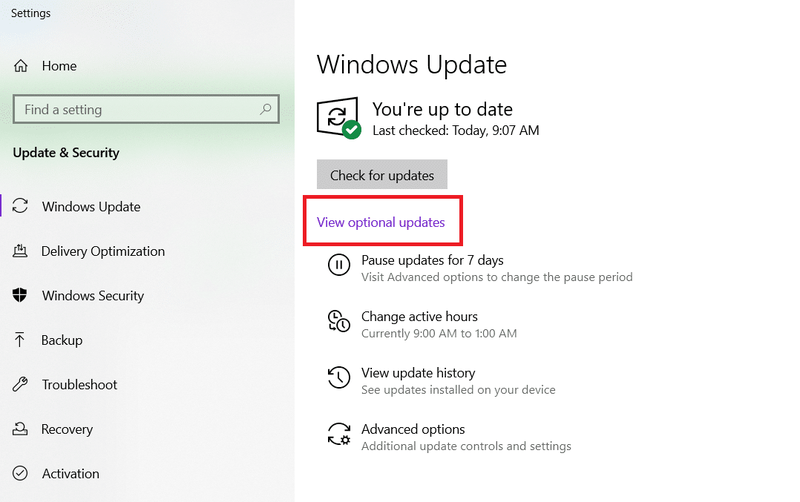 O Windows Update em Configurações será aberto, onde você deve clicar em Exibir atualizações opcionais. Como corrigir o software Elara impedindo o desligamento no Windows 10