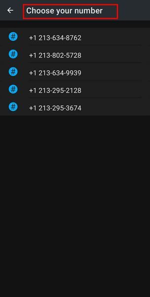 أخيرًا ، حدد 'رقم الهاتف المطلوب' من الأرقام المدرجة. | كيفية استخدام WhatsApp بدون رقم هاتف