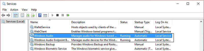 Áudio do Windows e endpoint de áudio do Windows