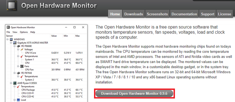Atveriet Hardware Monitor, noklikšķiniet uz norādītās saites un lejupielādējiet programmatūru. Kā pārbaudīt barošanas avotu