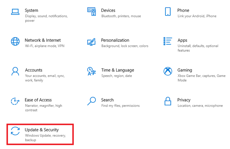 更新とセキュリティ。 Windows10でiaStorA.sysBSODエラーを修正する7つの方法