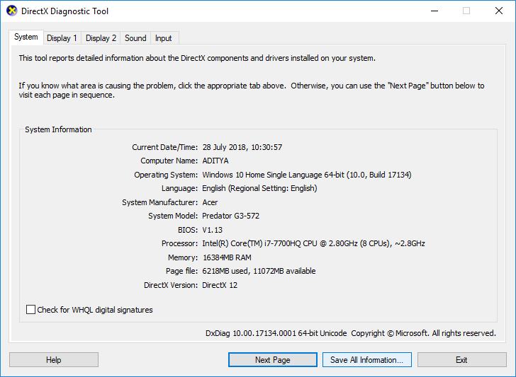 Yuav siv DirectX Diagnostic Tool li cas hauv Windows 10