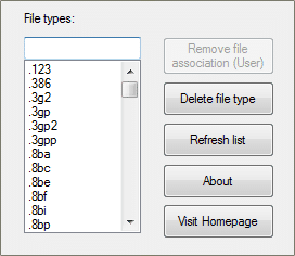 ファイルの関連付けを削除（ユーザー）
