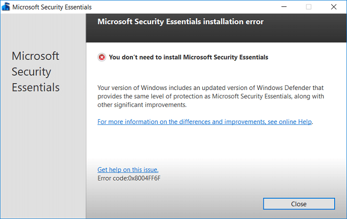 Come disinstallare Microsoft Security Essentials in Windows 10