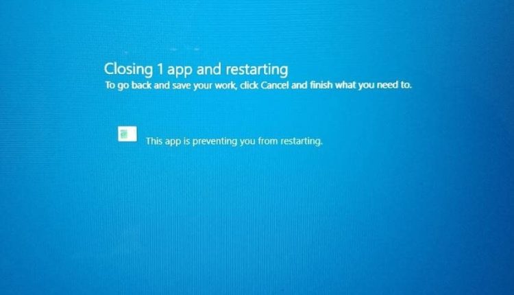 Este aplicativo está impedindo o desligamento do Windows 10