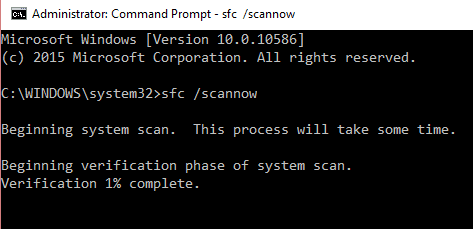sfc scan now controllo file di sistema