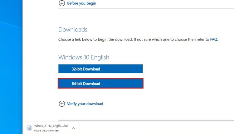 Windows 10 versijas 21H2 ISO attēls ir pieejams lejupielādei. Iegūstiet to tūlīt