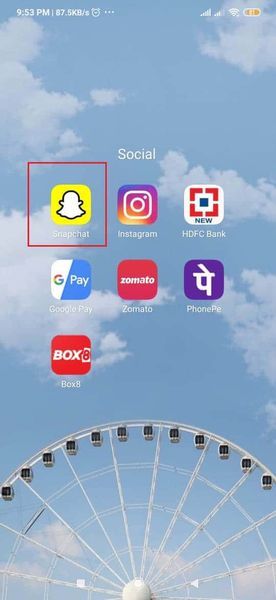 Otvorte na svojom zariadení aplikáciu Snapchat
