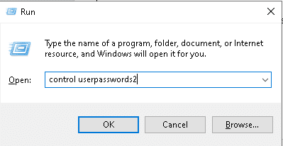 control userpasswords2と入力し、Enterキーを押して[ユーザーアカウント]ウィンドウを開きます。 Windows10タスクバーのちらつきを修正