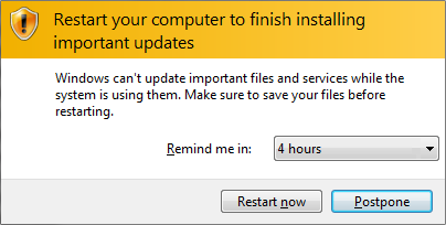 Corrigir Reinicie seu computador para instalar o loop de atualizações importantes