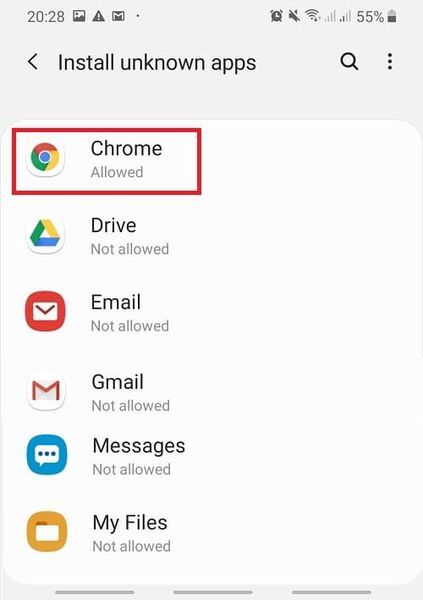 Por exemplo, você deseja fazer o download do Chrome, clique no ícone do Chrome.