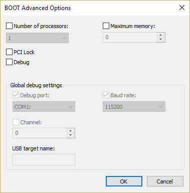 Poništite izbor maksimalne memorije u BOOT Advanced Options