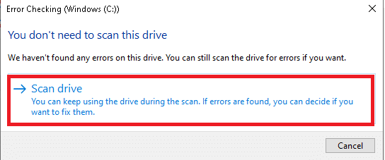 [ドライブのスキャン]を選択してエラーを探します。私のWindows10コンピューターがとても遅いのはなぜですか