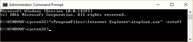 execute o Internet Explorer sem o comando cmd de complementos