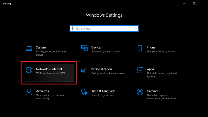 Windowsキー+Xを押し、[設定]をクリックして、[ネットワークとインターネット]を探します。 Windows10で自動更新を停止する