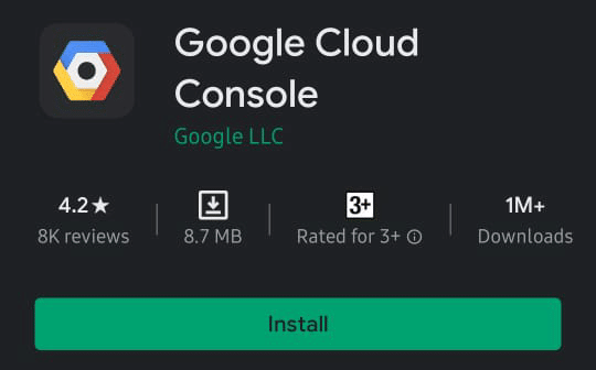 ຕິດຕັ້ງ Google Cloud Console ສໍາລັບ Android