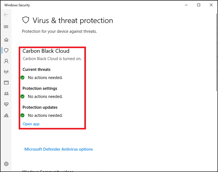 システムに脅威がない場合、システムは強調表示された「アクション不要」アラートを表示します。 Windows10のスタートメニュー検索が機能しない問題を修正