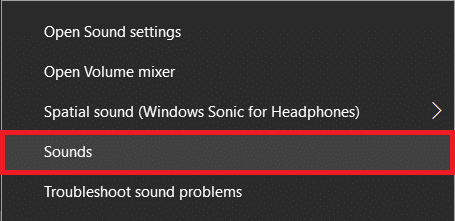 Se a opção Dispositivos de Gravação estiver ausente, clique em Sons. | Habilitar mix estéreo no Windows 10