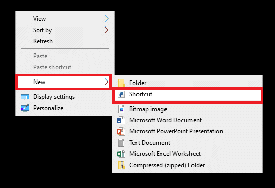 ここで、[ショートカット]、[ショートカット]の順に選択します。 Windows10でタスクを終了する方法